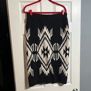 Ariat Black and Cream Geometric Pencil Skirt